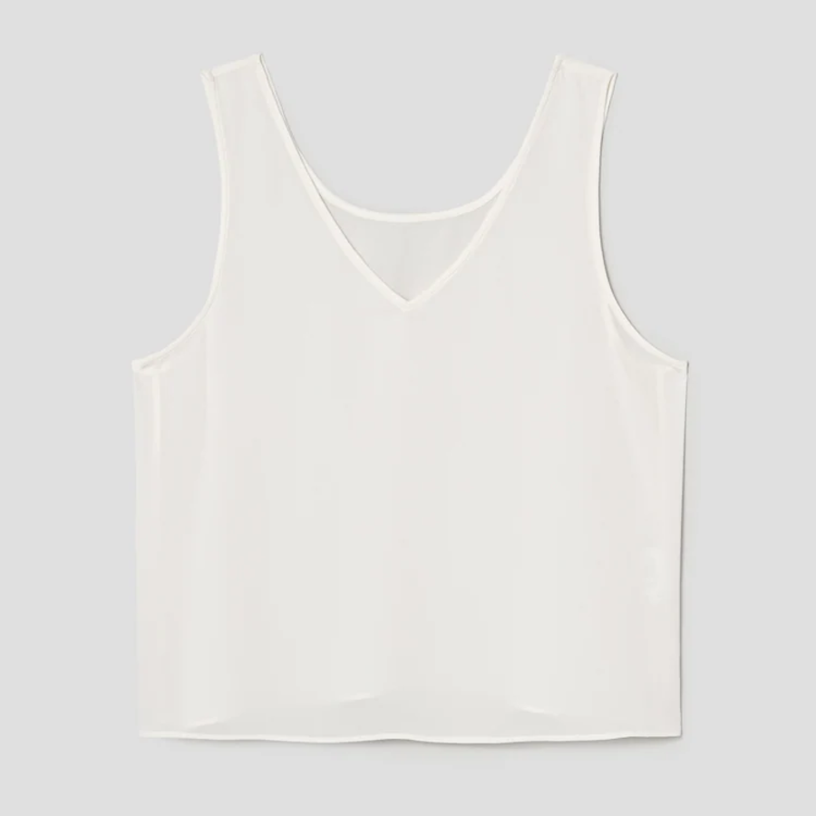 KUHO [Edit] Polyblend Short-Sleeved Button-Up Blouse - White