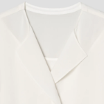 KUHO [Edit] Polyblend Short-Sleeved Button-Up Blouse - White