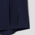 KUHO [Edit] Polyblend Short-Sleeved Button-Up Blouse - Navy