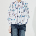 KUHO Puff-Sleeved Blouse - Blue