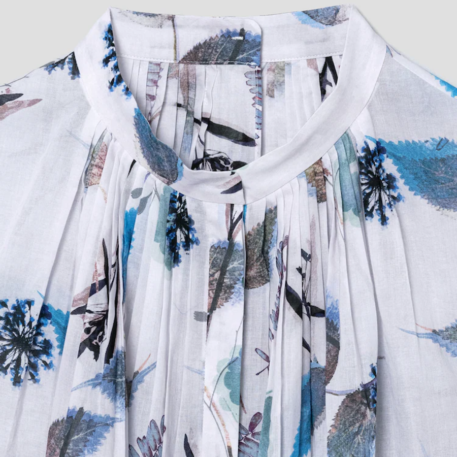 KUHO Puff-Sleeved Blouse - Blue