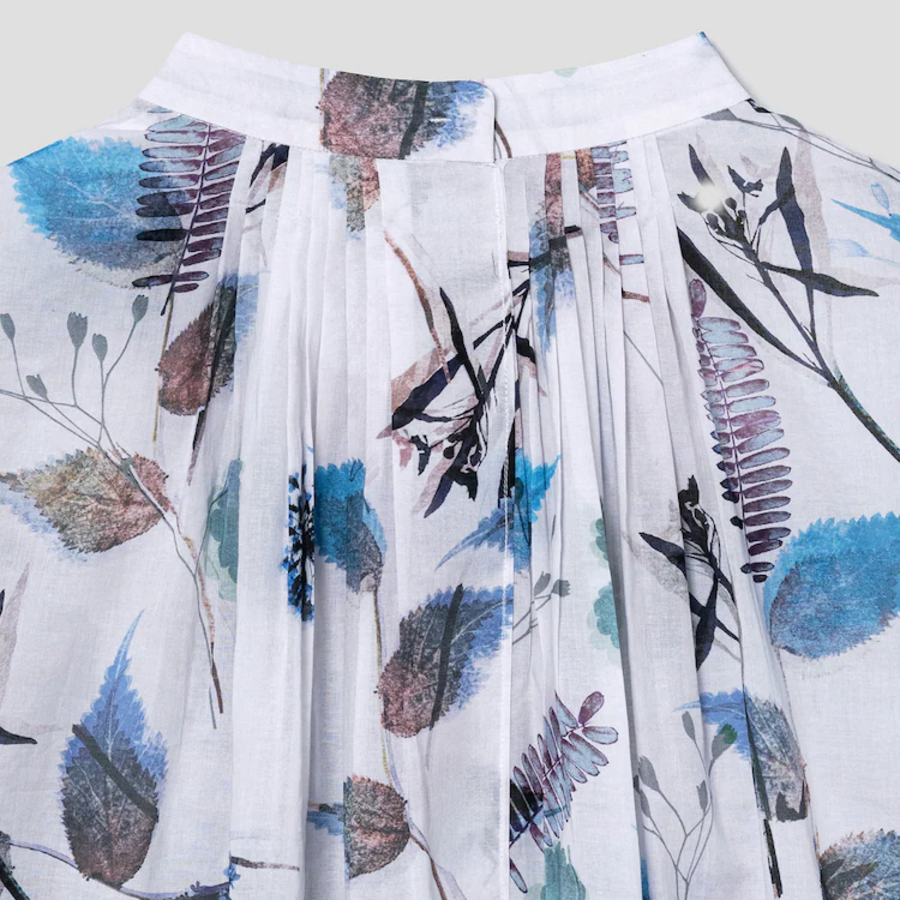 KUHO Puff-Sleeved Blouse - Blue