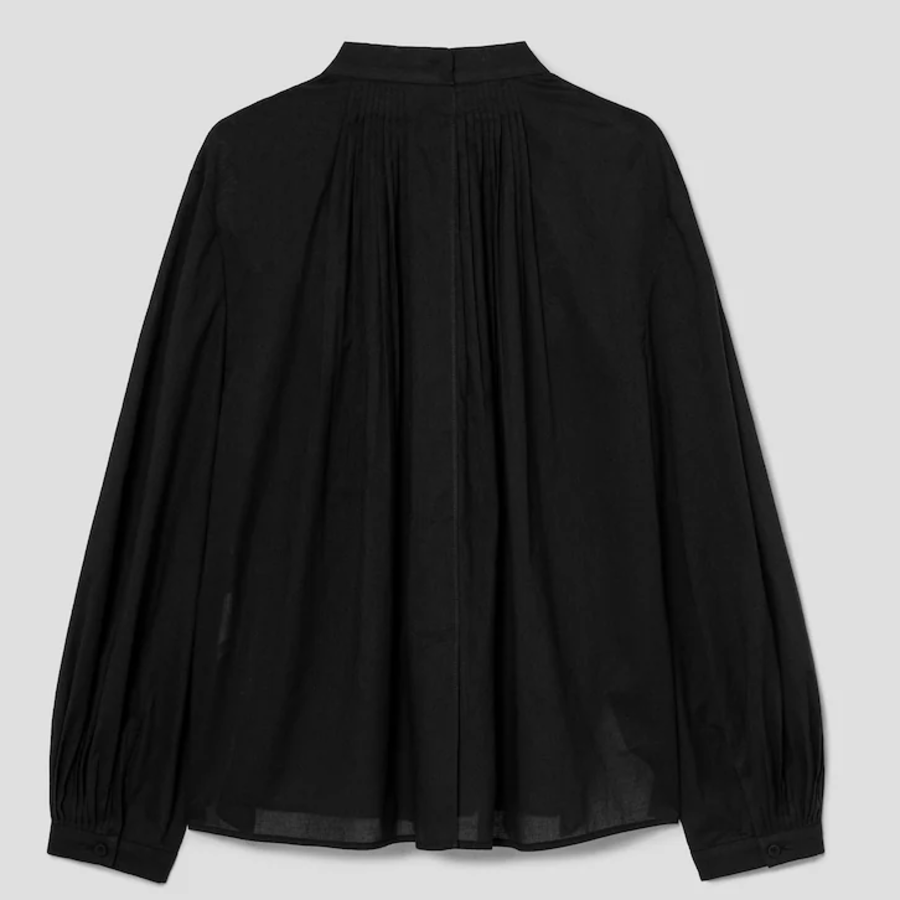KUHO Puff-Sleeved Blouse - Black