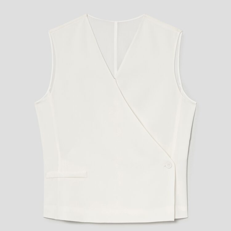 KUHO [Edit] Side Button Blouse - White