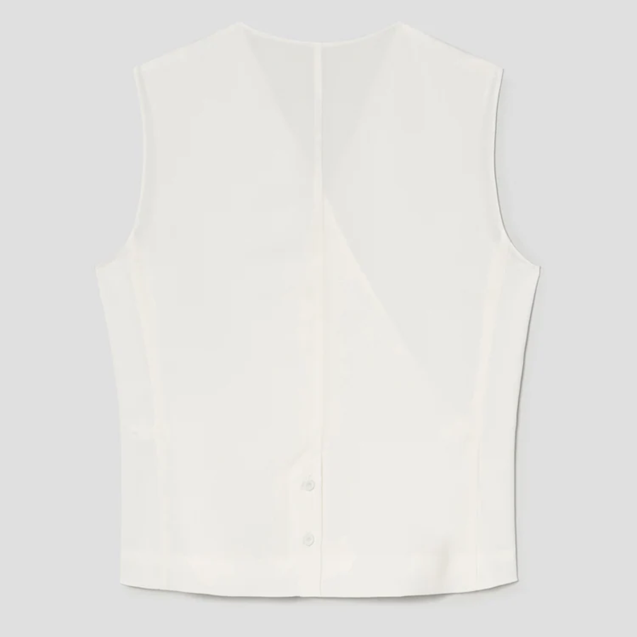 KUHO [Edit] Side Button Blouse - White