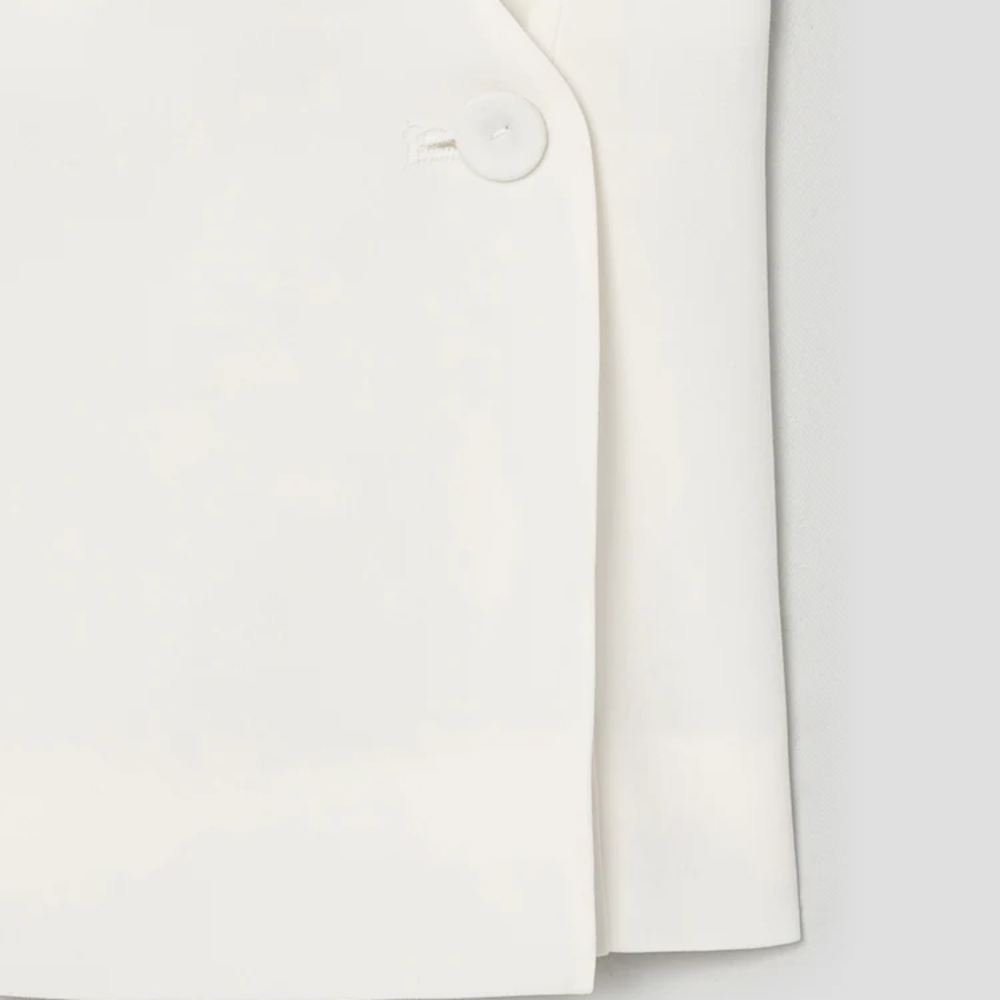KUHO [Edit] Side Button Blouse - White