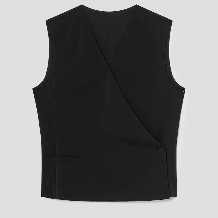 KUHO [Edit] Side Button Blouse - Black