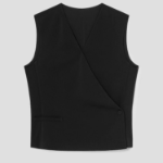 KUHO [Edit] Side Button Blouse - Black