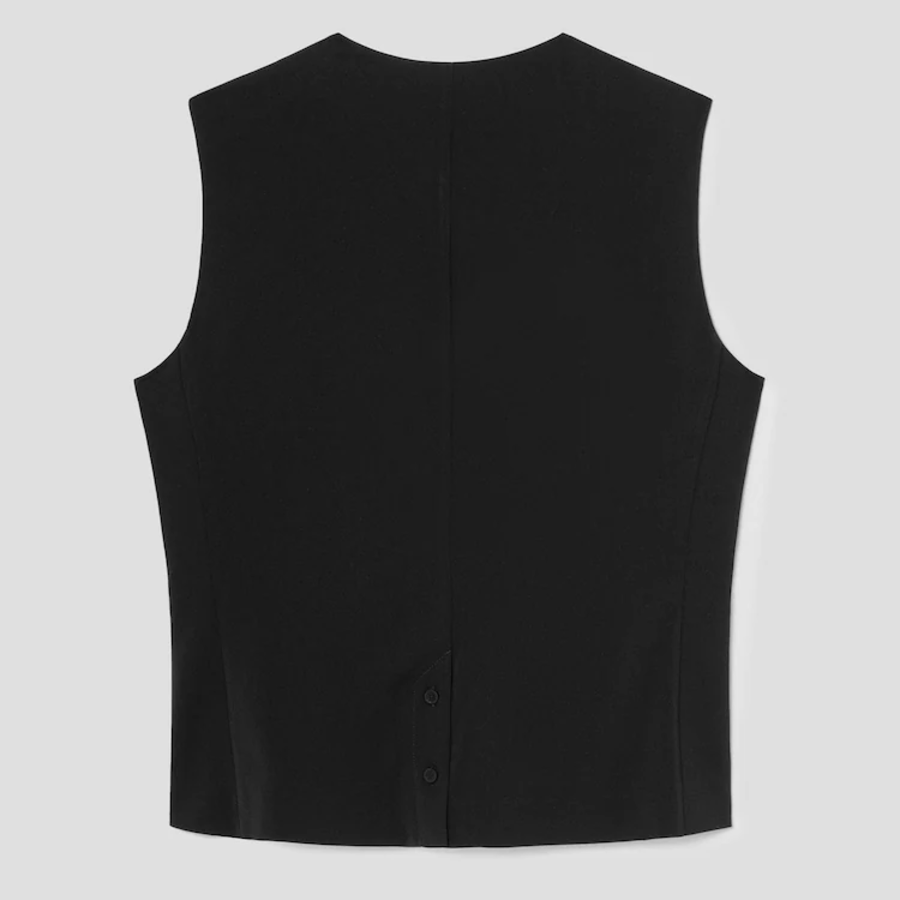 KUHO [Edit] Side Button Blouse - Black