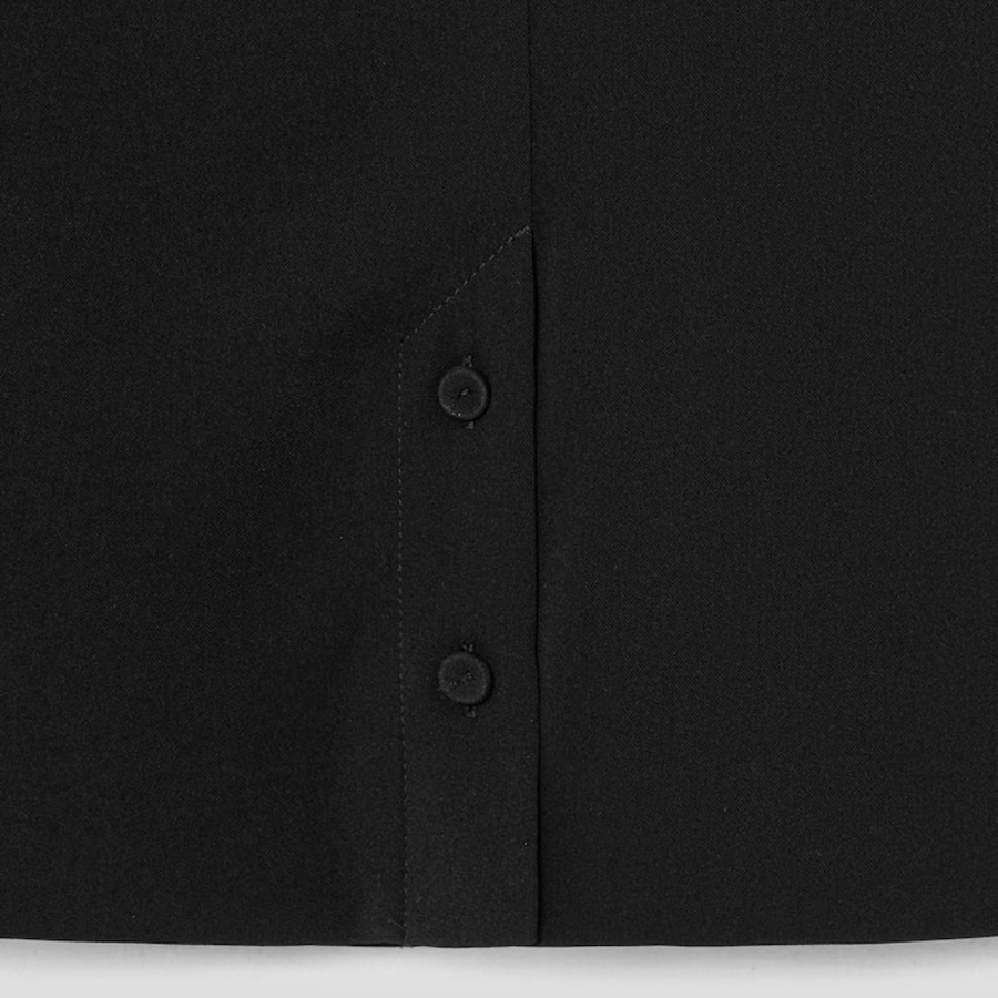 KUHO [Edit] Side Button Blouse - Black