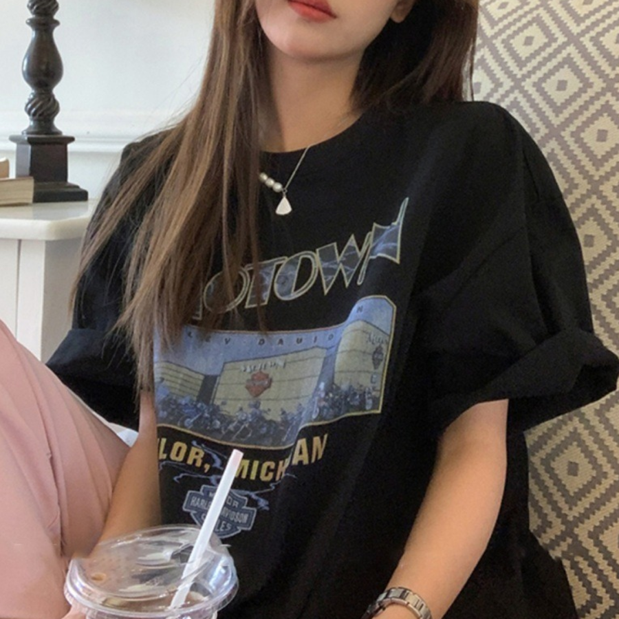 TANTAN Michigan Printing T-Shirt