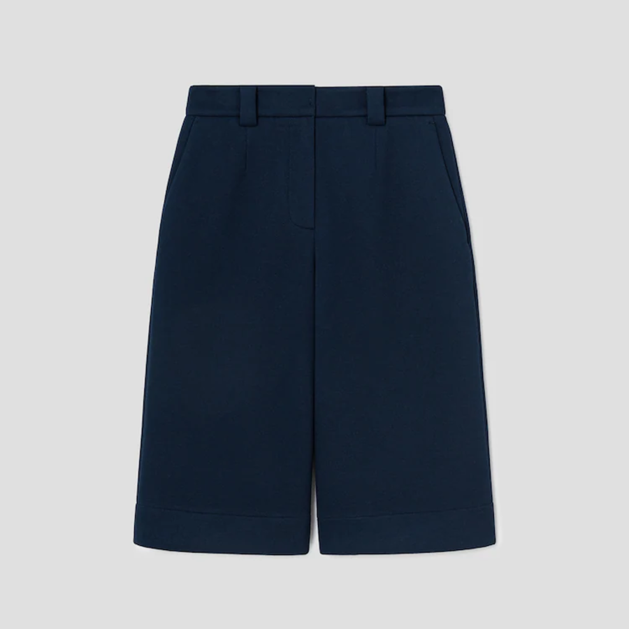 KUHO [Golf] Back-Banded Jersey Bermuda Pants - Navy