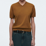 COS – Knitted Cotton V-Neck T-Shirt