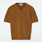 COS – Knitted Cotton V-Neck T-Shirt