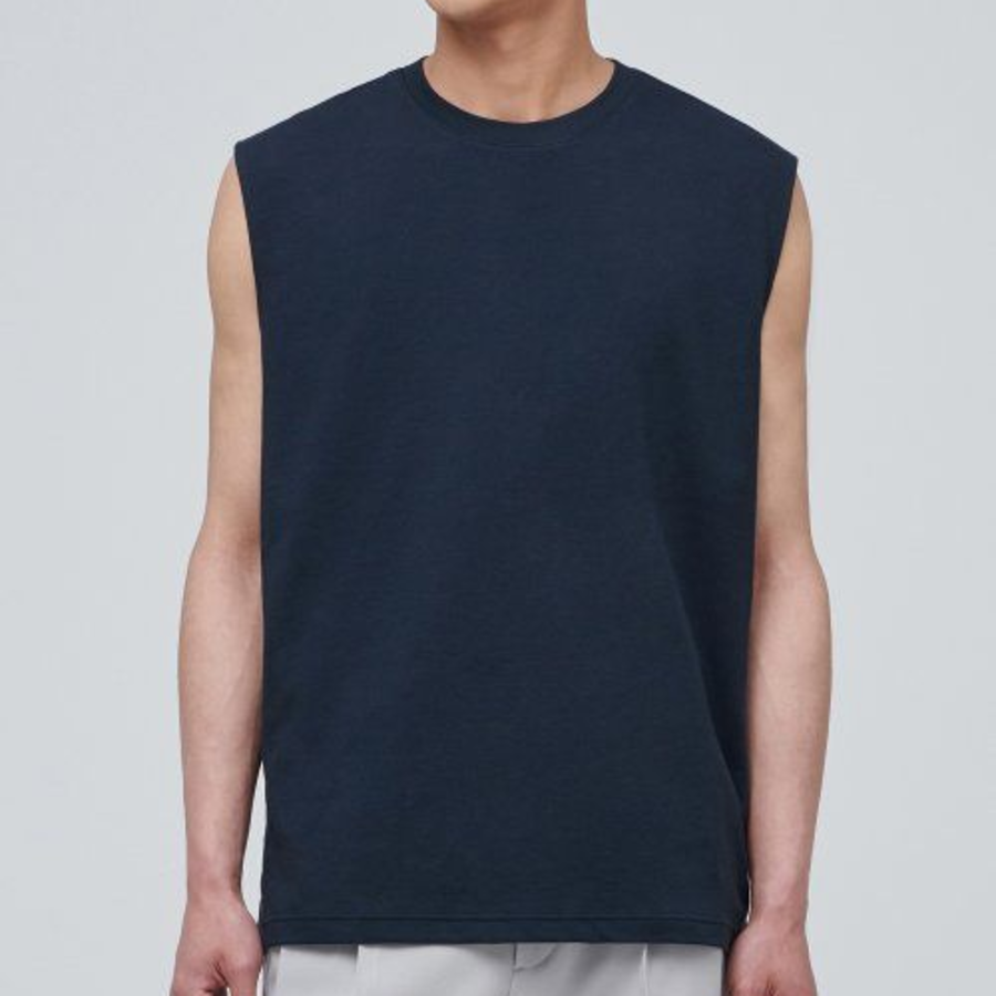Relaxed Sleeveless Top — Navy
