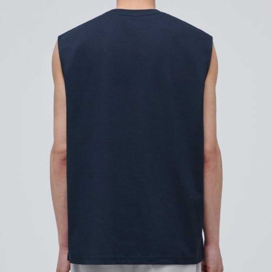 Relaxed Sleeveless Top — Navy