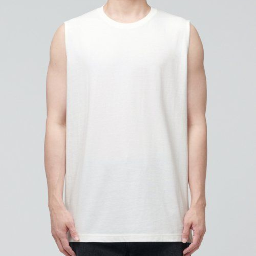 Layered Sleeveless Top — Regular Length — Cream