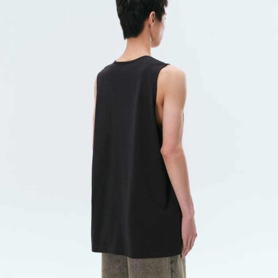 Layered Scoop Neck Sleeveless Top — Black