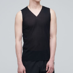 [Cooltandard] Mesh V-Neck Sleeveless Undershirt — Black