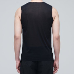 [Cooltandard] Mesh V-Neck Sleeveless Undershirt — Black