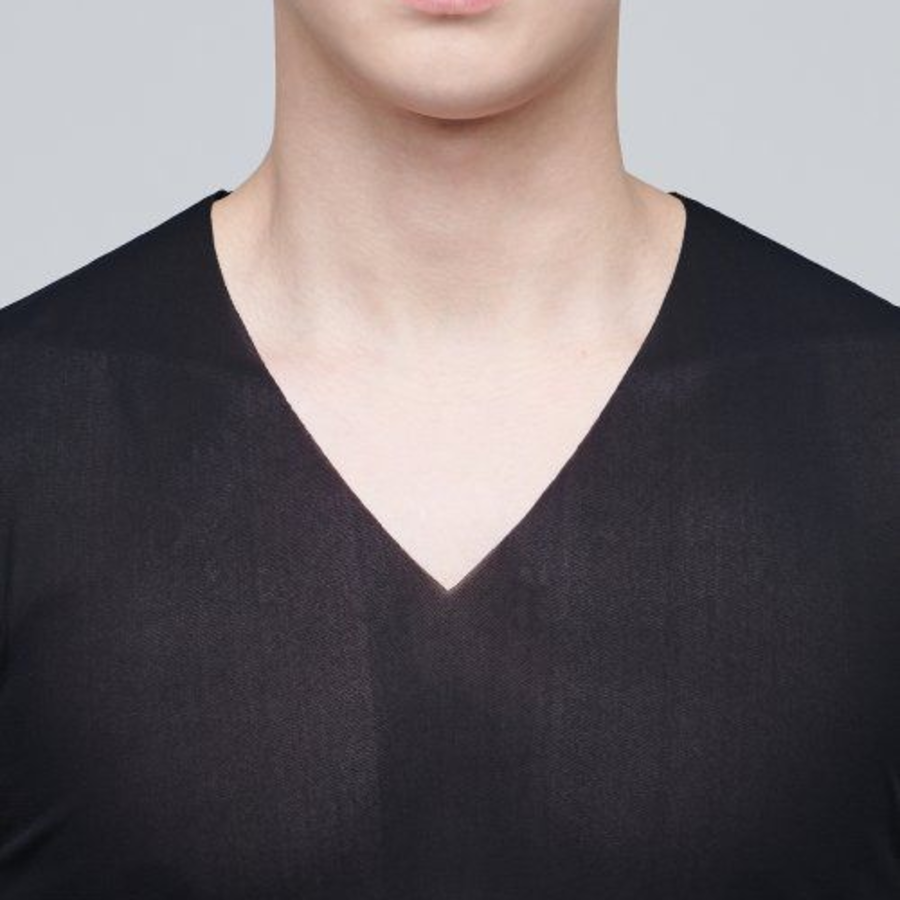 [Cooltandard] Mesh V-Neck Sleeveless Undershirt — Black