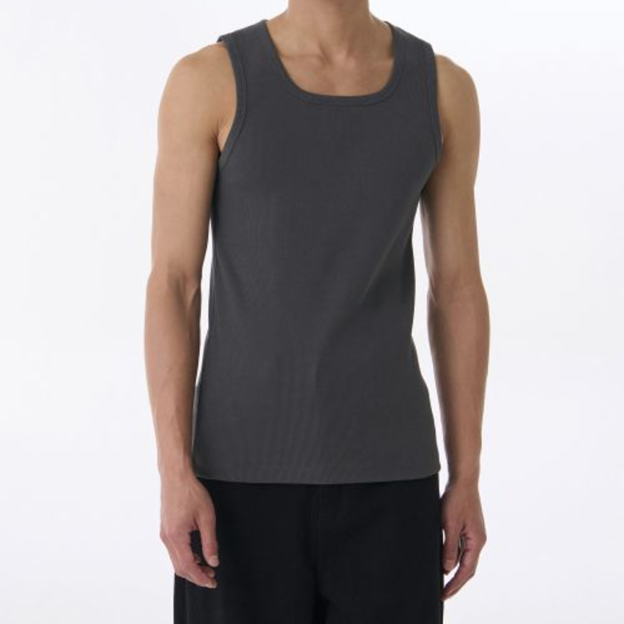 Square Neck Tank Top — Dark Grey