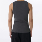 Square Neck Tank Top — Dark Grey