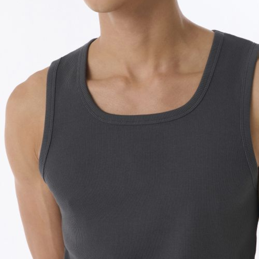 Square Neck Tank Top — Dark Grey
