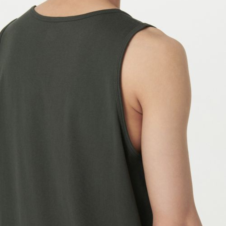 Scoop Neck Sleeveless Top — Khaki