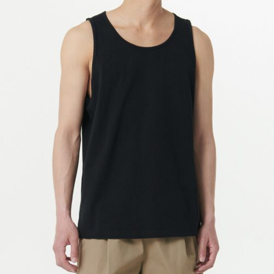 Scoop Neck Sleeveless Top — Black