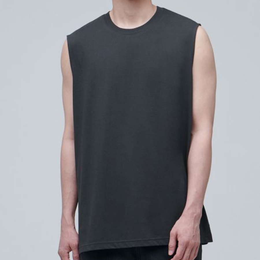[CoolTandaard] Relaxed Sleeveless Top — Dark Grey