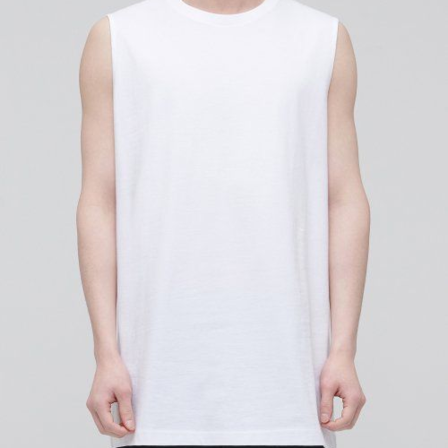 Layered Sleeveless Top — Long Length — White