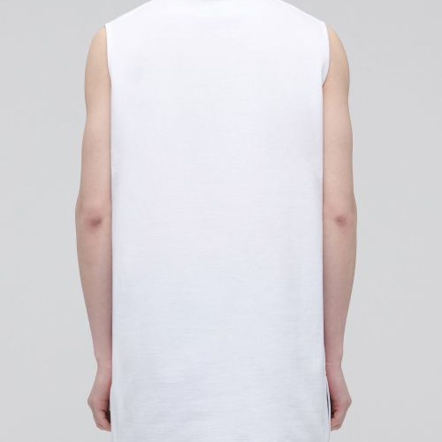Layered Sleeveless Top — Long Length — White