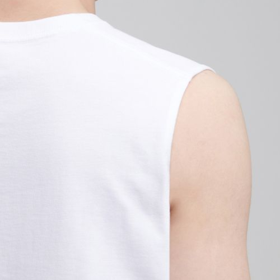 Layered Sleeveless Top — Long Length — White