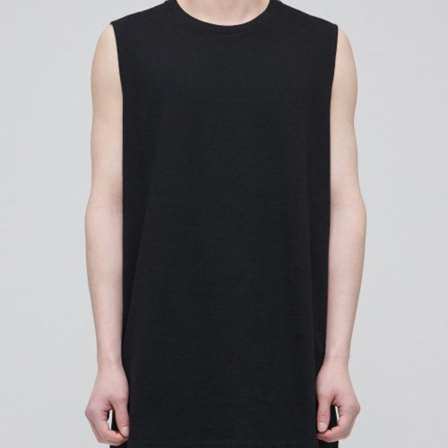 Layered Sleeveless Top — Long Length — Black