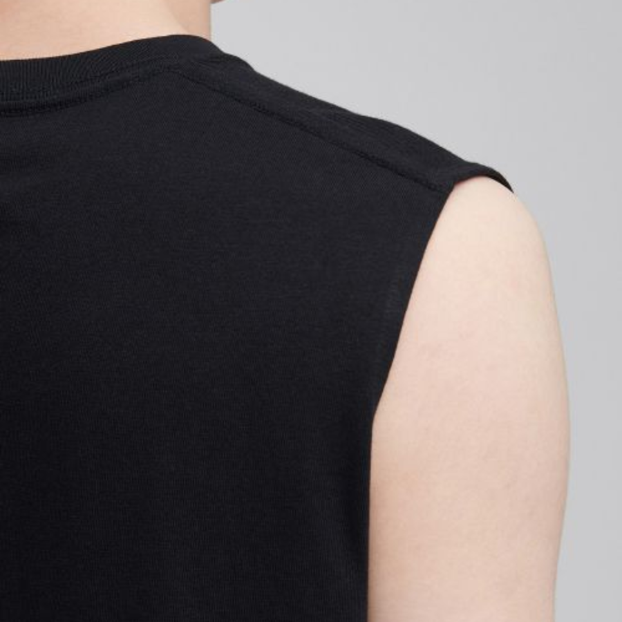 Layered Sleeveless Top — Long Length — Black
