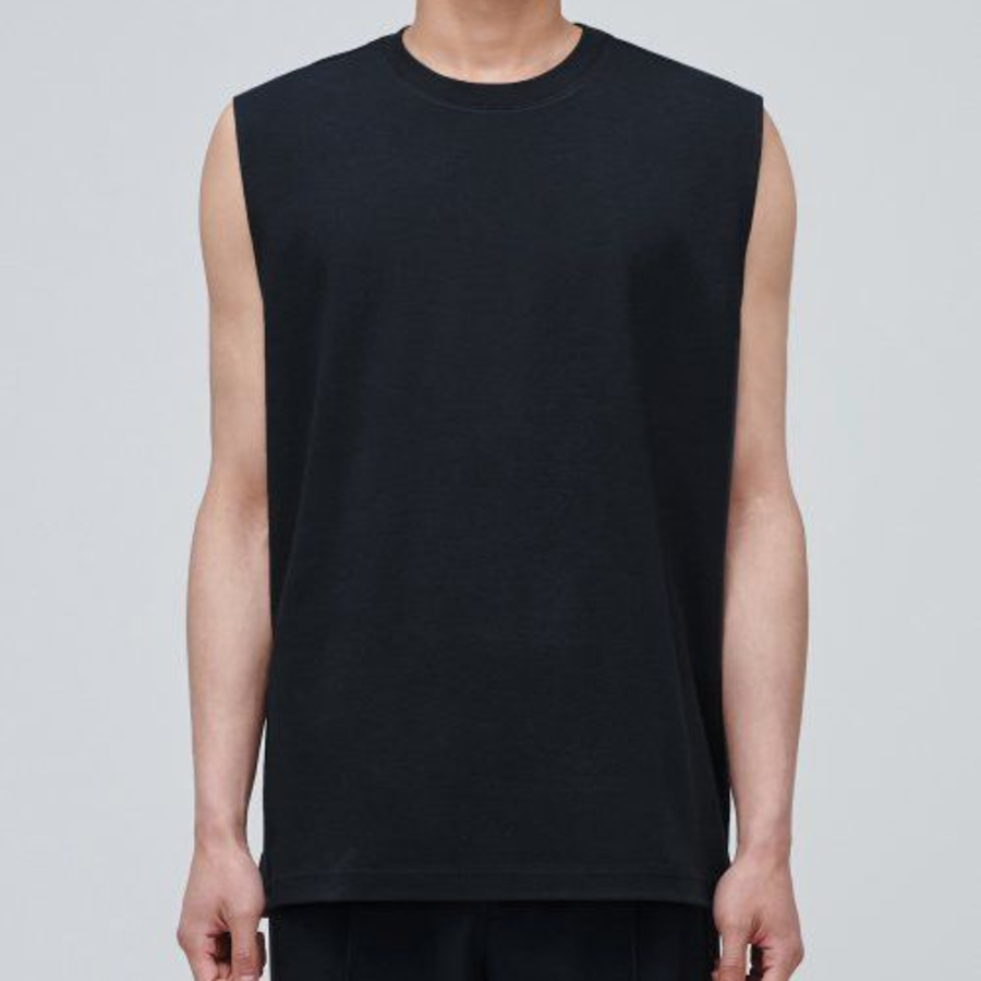 Layered Sleeveless Top — Long Length — Black