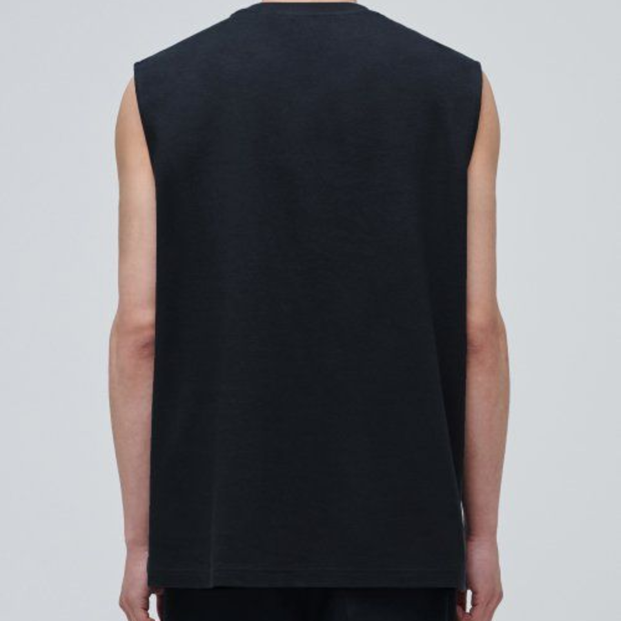 Layered Sleeveless Top — Long Length — Black
