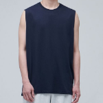 Layered Sleeveless Top — Long Length — Navy