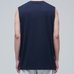 Layered Sleeveless Top — Long Length — Navy
