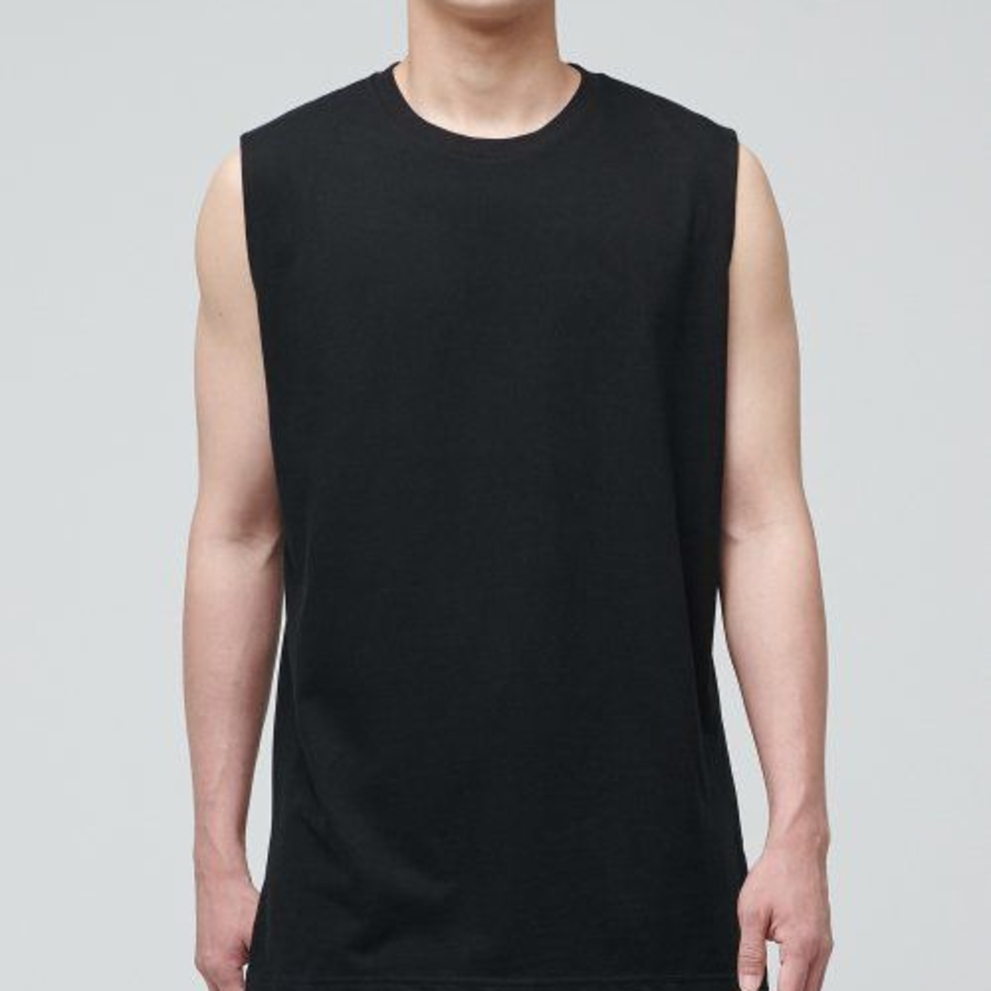 Layered Sleeveless Top — Regular Length — Black