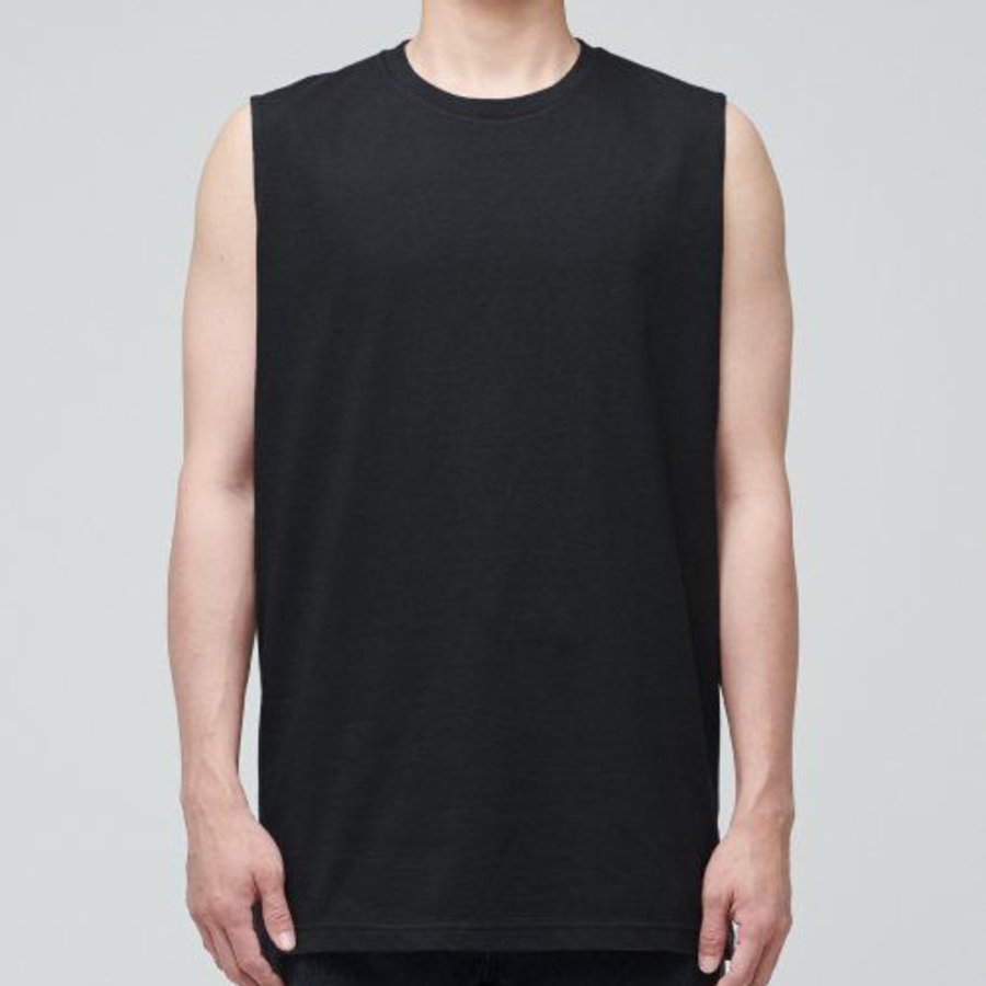 Layered Sleeveless Top — Regular Length — Black