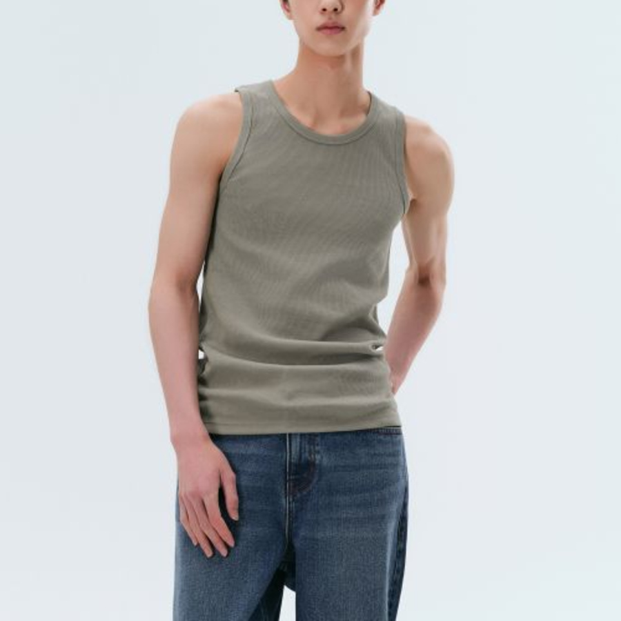 Essential Tank Top — Dusty Khaki
