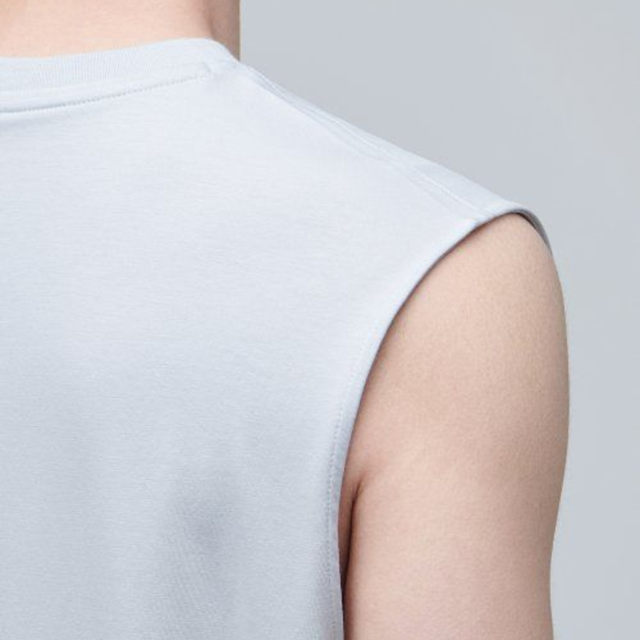 Layered Sleeveless Top — Long Length — Ash Grey