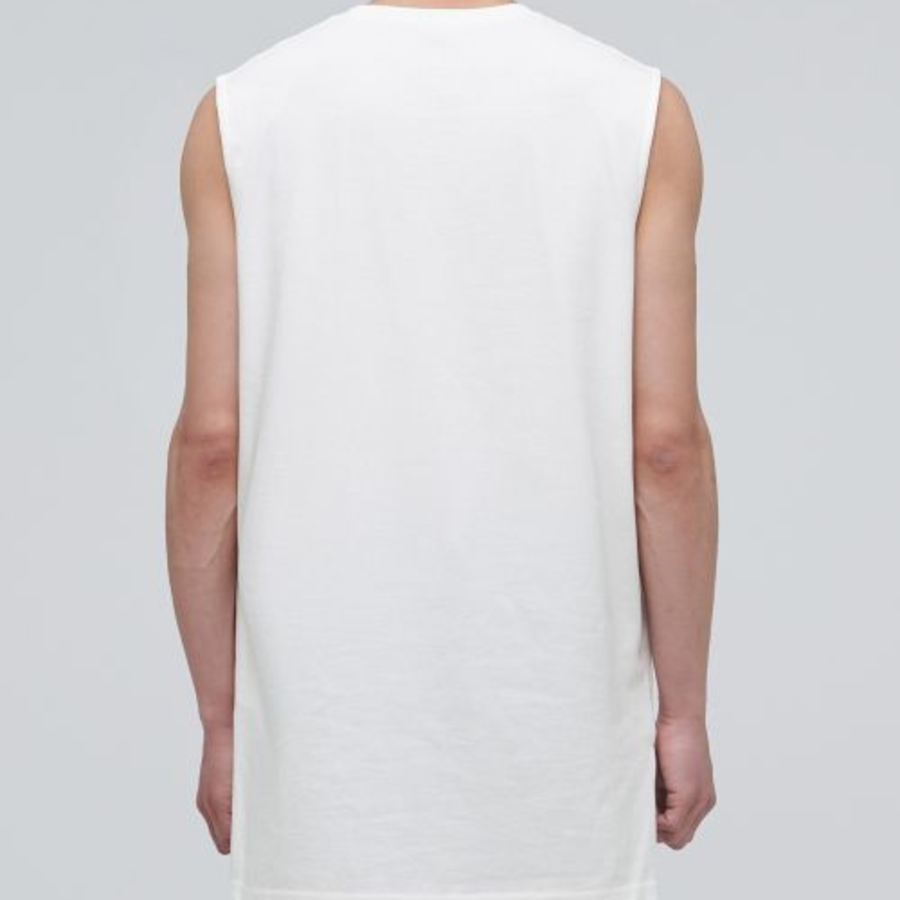 Layered Sleeveless Top — Long Length — Cream