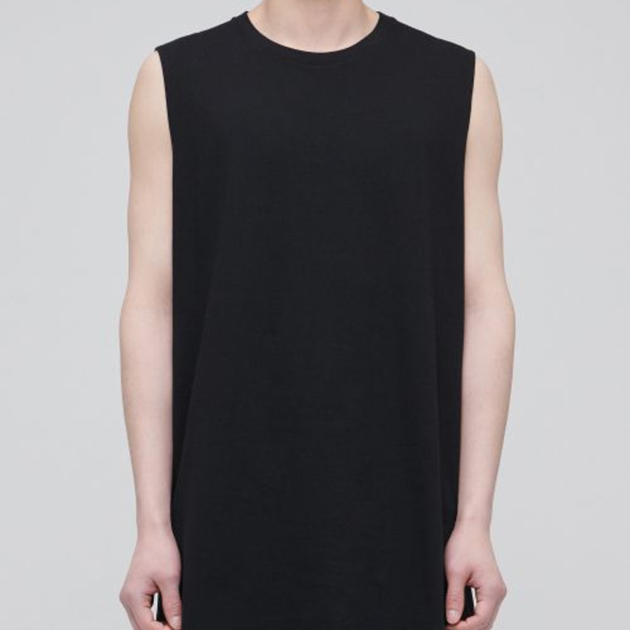 Layered Sleeveless Top — Long Length — Black