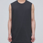 Layered Sleeveless Top — Long Length — Dark Grey