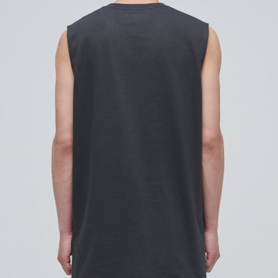 Layered Sleeveless Top — Long Length — Dark Grey