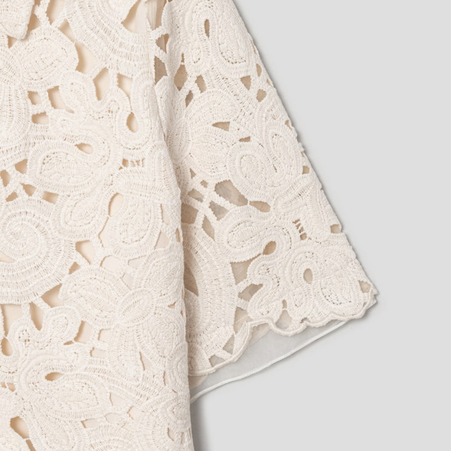KUHO Lace Collar Neck Blouse – Ivory