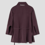 KUHO Collar Neck Wrap Style Blouse - Wine